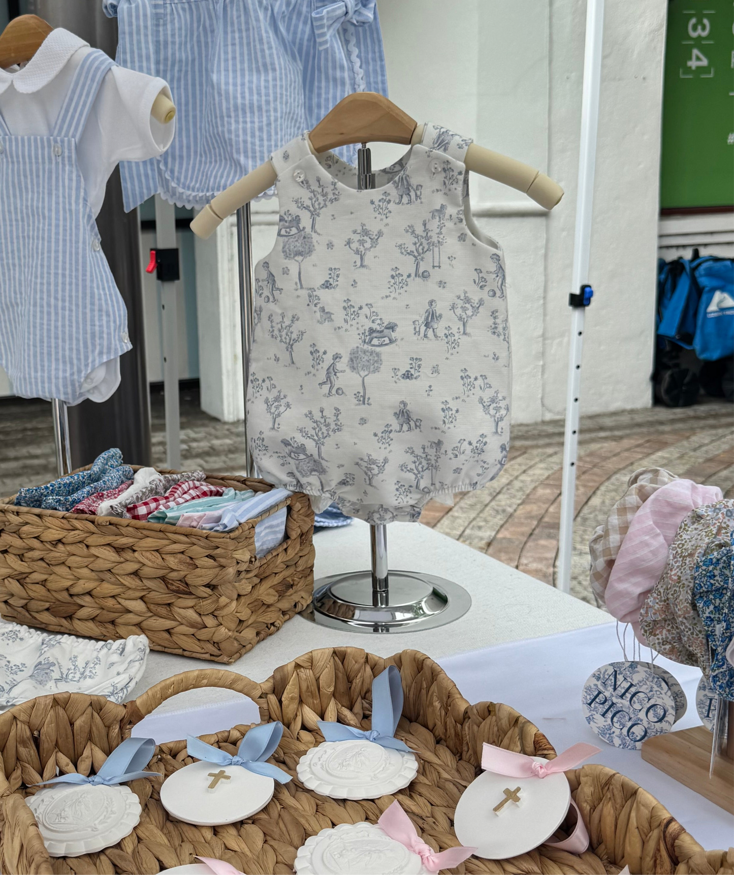 Romper Palacio in Blue Toile