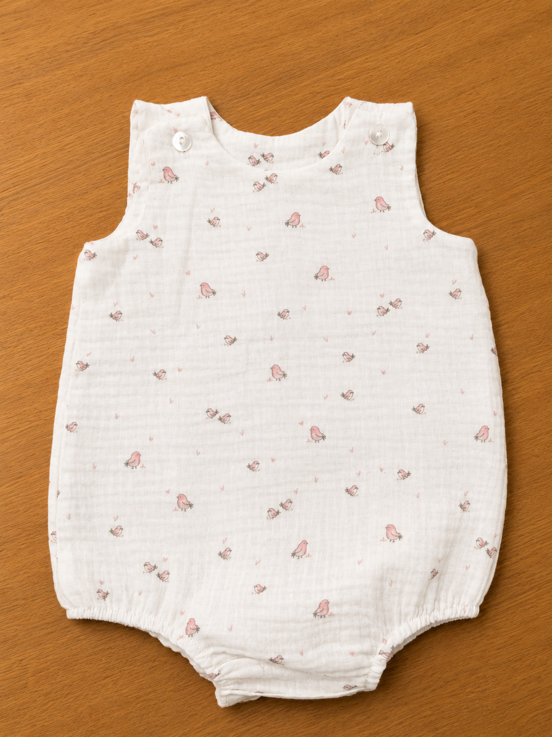 Romper Palacio in Pink Chicks - Muslin Cotton