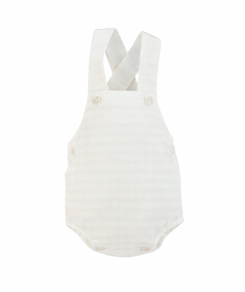 Romper Cibeles in Vichy Pure White