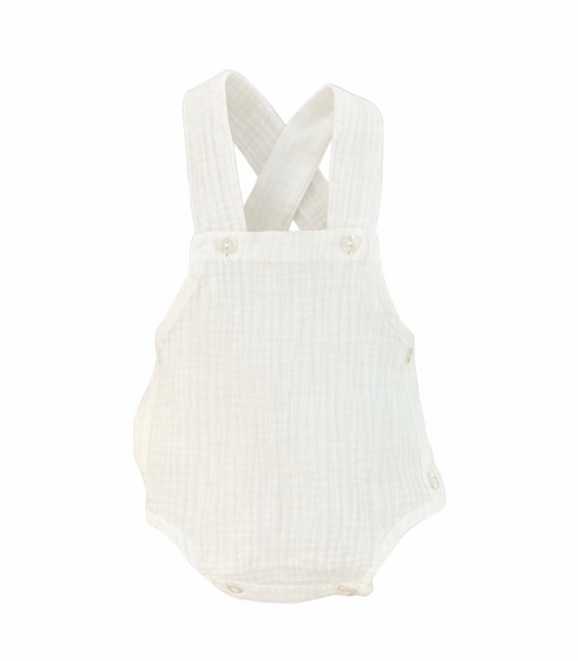 Romper Cibeles in White Muslin