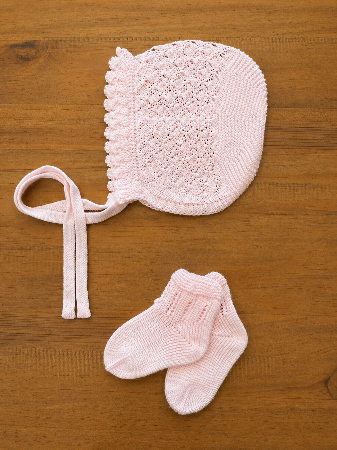 Baby Pink Bonnet and Socks
