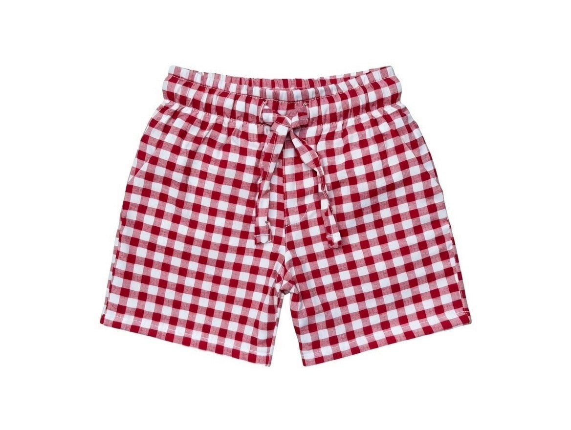 Prado Shorts in Red Vichy