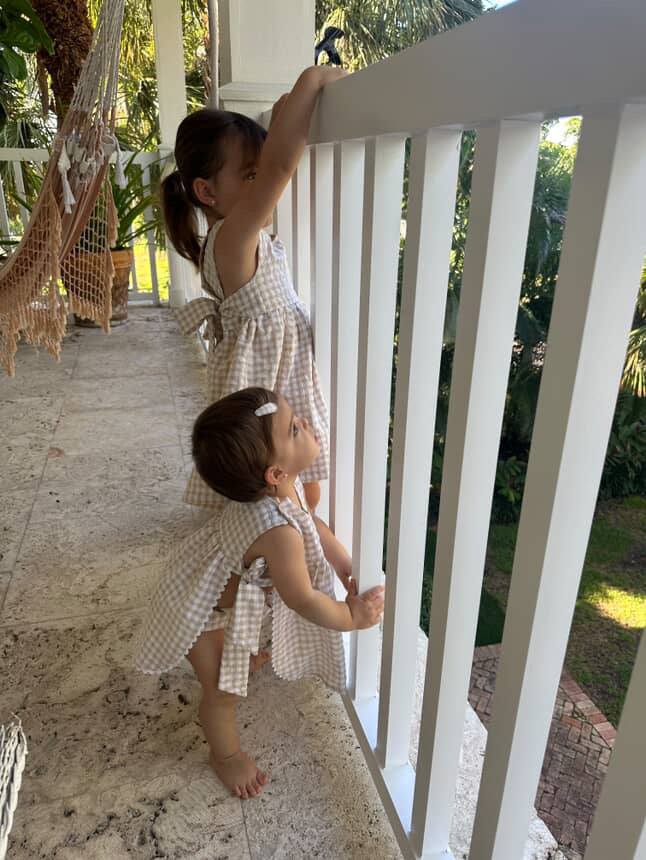 Dress Castellana in Natural Vichy
