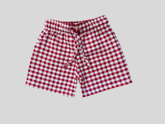 Prado Shorts in Red Vichy