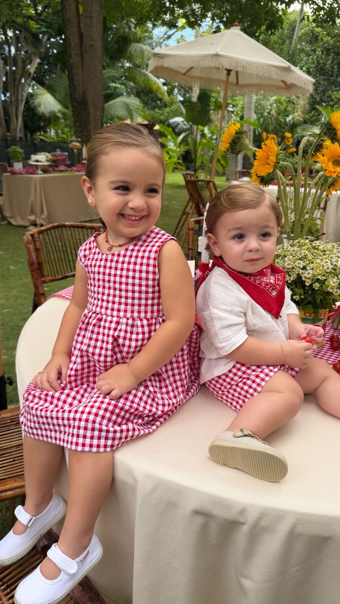 Dress Castellana in Red Vichy