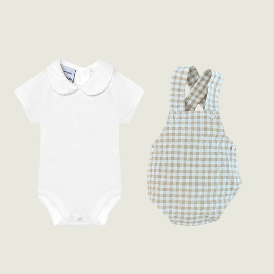Pique Collar Set with Romper (Choose your print)