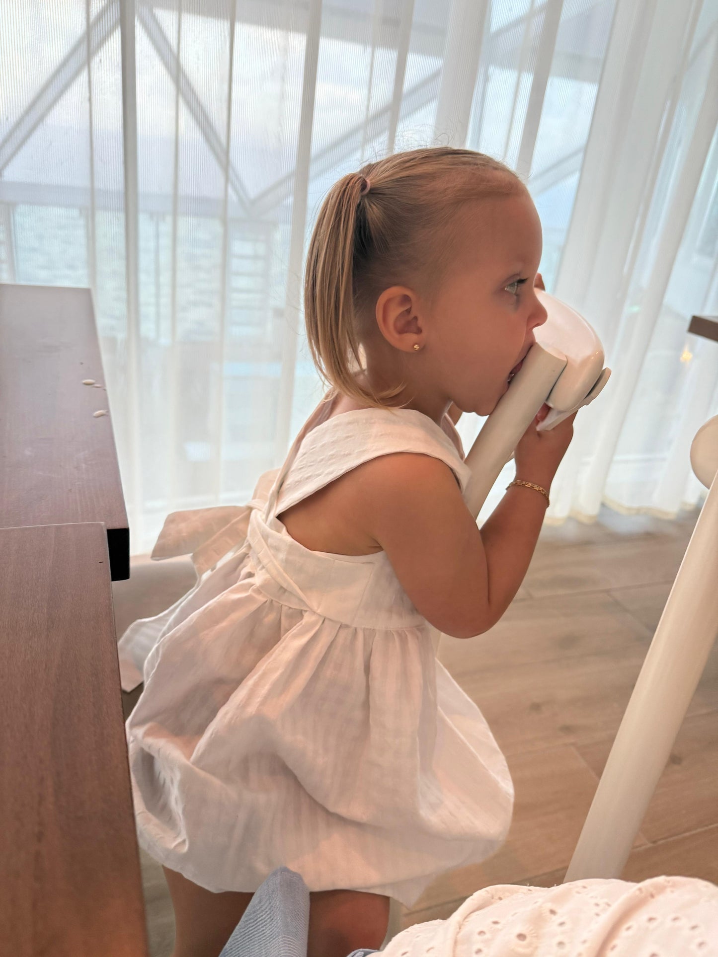 Dress Castellana in Pure White Vichy