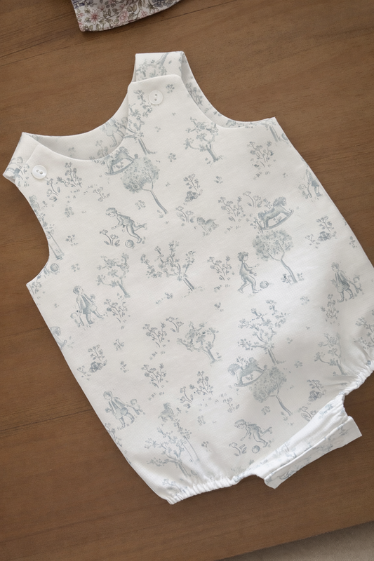 Romper Palacio in Green Toile