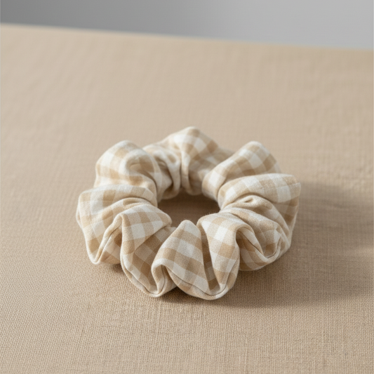 Hair Tie in Natural Vichy