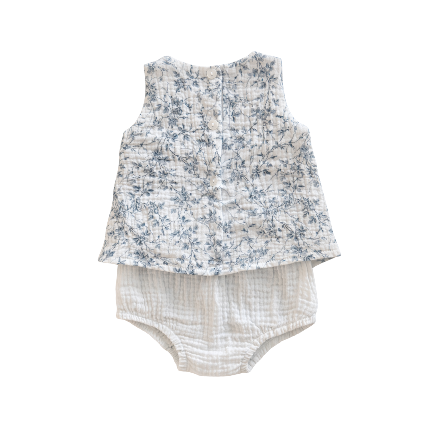 Set Salesas in Blue Azucena and White Muslin