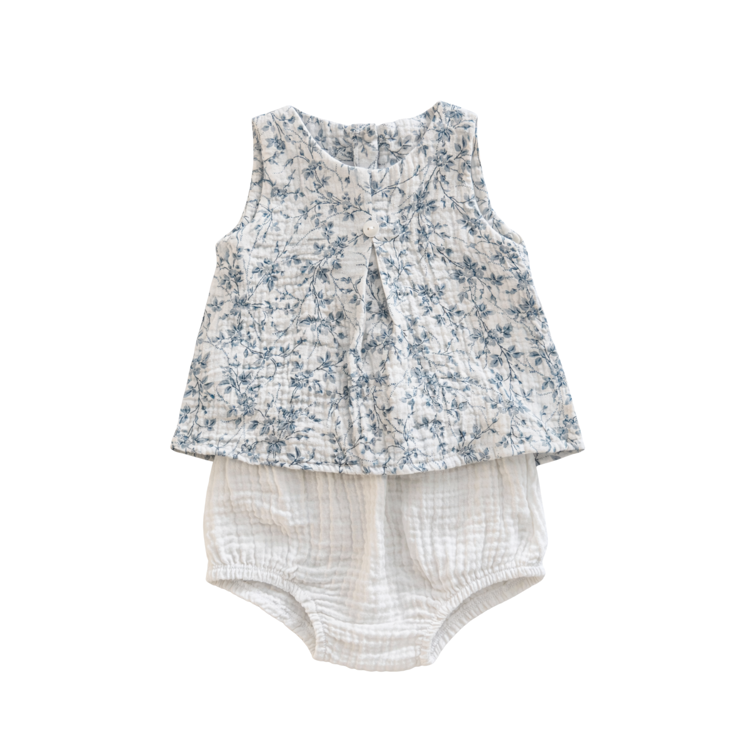 Set Salesas in Blue Azucena and White Muslin
