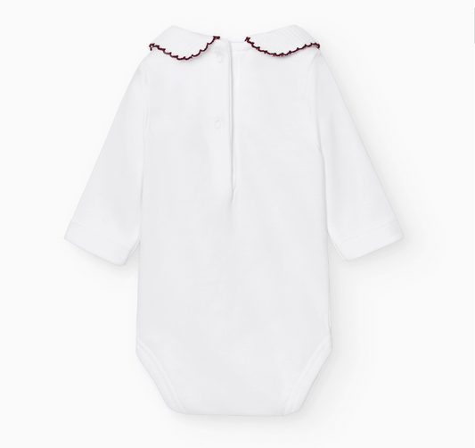 Long Sleeve Burgundy Pique Bodysuit