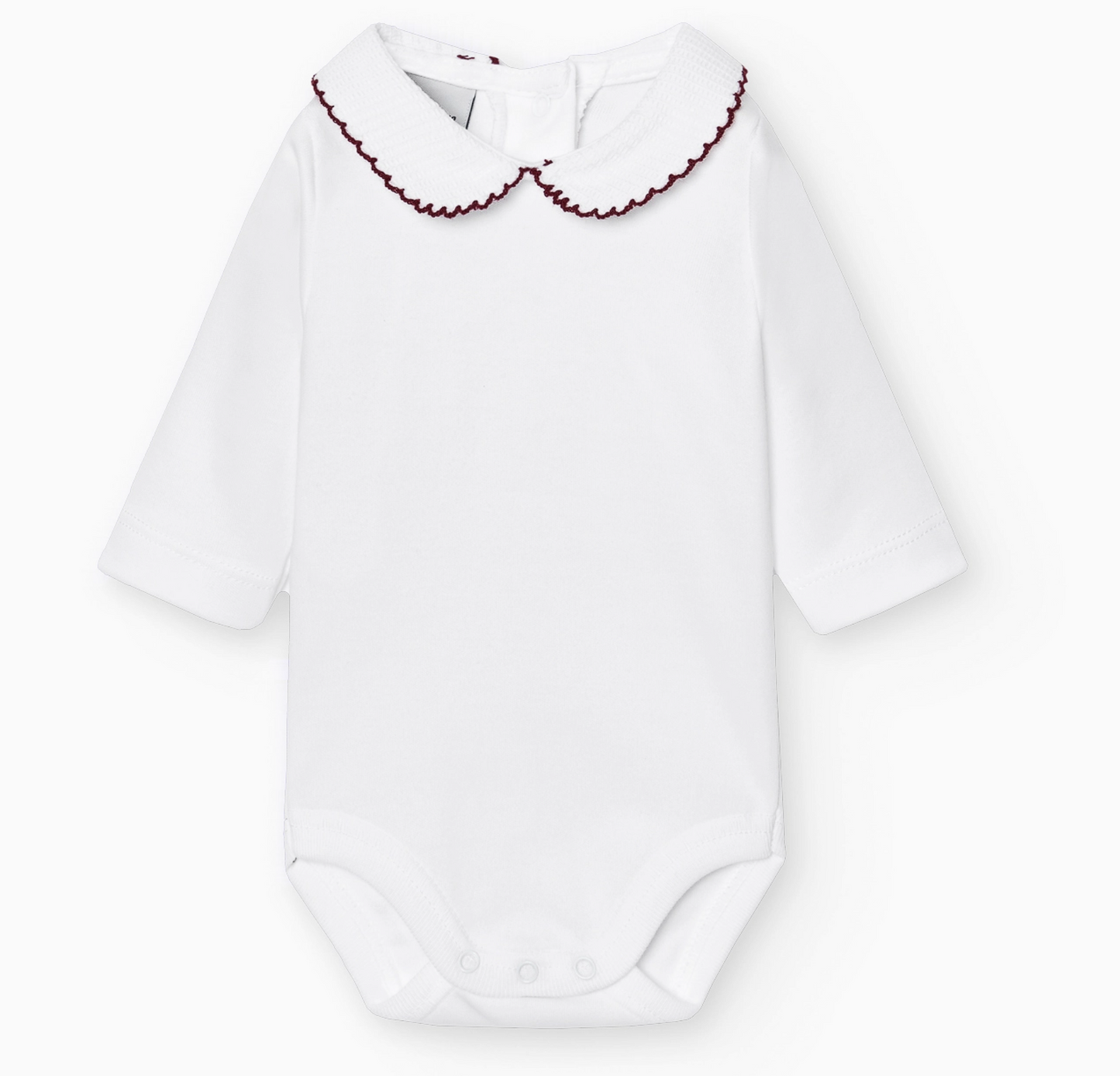 Long Sleeve Burgundy Pique Bodysuit
