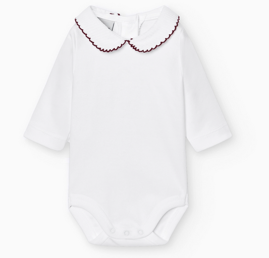 Long Sleeve Burgundy Pique Bodysuit