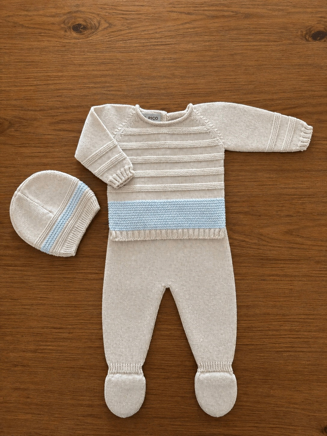 Baby Blue Cotton Knitted Set