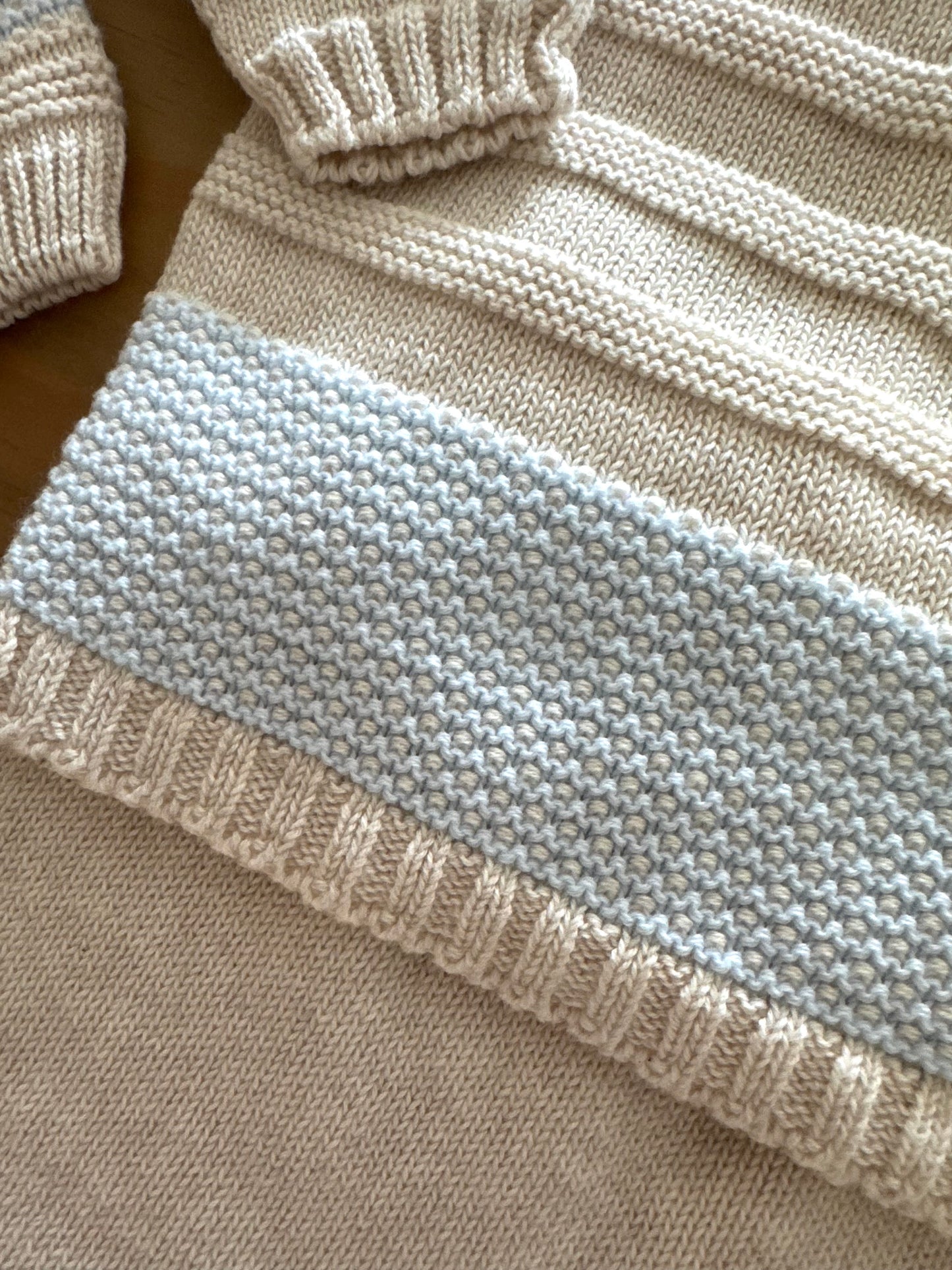 Baby Blue Cotton Knitted Set