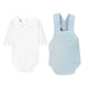 Long Sleeve Blue Pique Collar Set with Romper